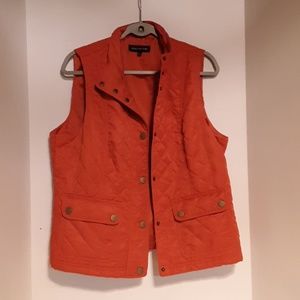 JONES New York Women Puffer Vest Large Orange
